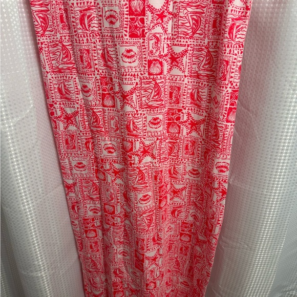Lilly Pulitzer Coral-Pink Patterned V-Neck Maxi Dress - Picture 6 of 6